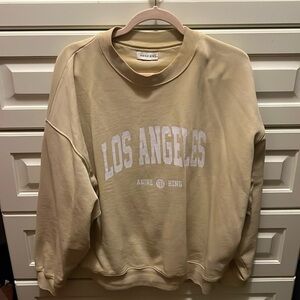 Anine Bing Jaci Los Angeles sweatshirt in faded yellow oversized Crewneck